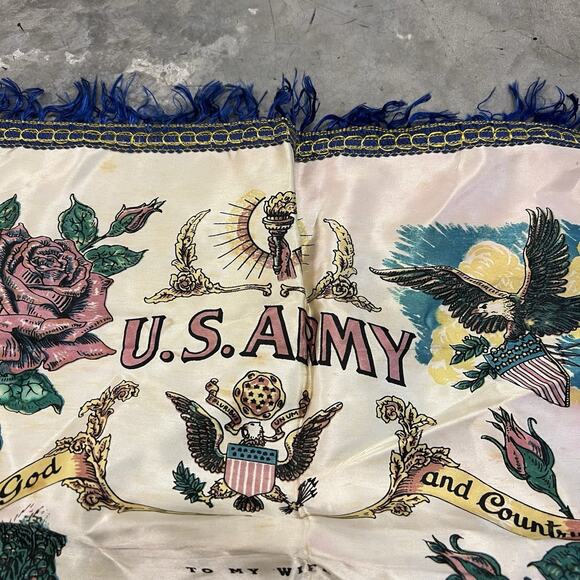 Vintage US Army Fort Jackson, SC WW II Silk/Satin Pillow Case To My Wife - Picture 5 of 6